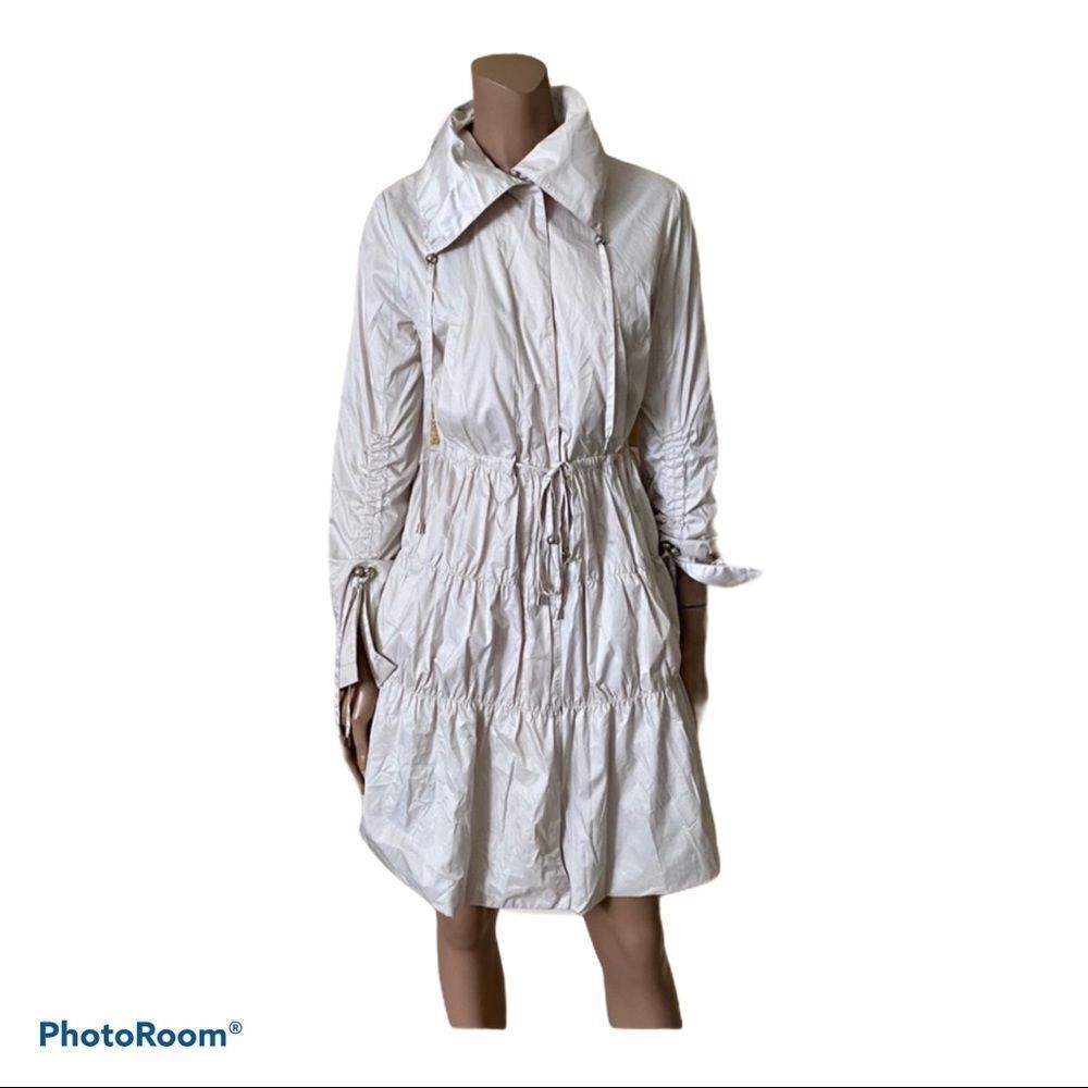 Laundry By Design ivory ruched nylon jacket S